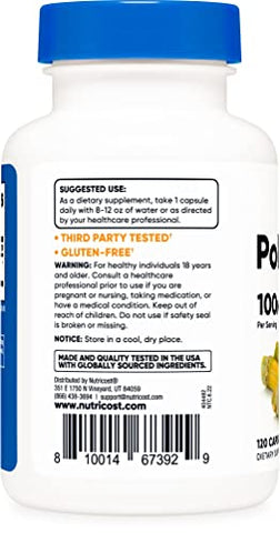 Policosanol 100mg – 120 Cápsulas | Sem Glúten, Não-OGM, Amigável aos Vegetarianos - Nutricost