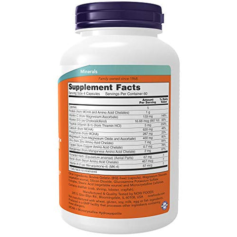 Suplementos, Fortalecimento Ósseo™ com Hidroxiapatita Microcristalina (MCHA), Magnésio e Vitaminas C, D e K, 240 Cápsulas - NOW Foods