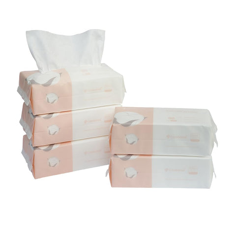 careboree - Toalha de Rosto Descartável Careboree Extra Espessa, Secagem Facial 100% Algodão, Lenços de Algodão sem Fiapos (Pacote com 5)