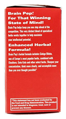 Brain Pep | Suplemento para Função Cerebral com Ginkgo Biloba e Noz de Kola | Ajuda a Melhorar Memória e Concentração | Marca Natural Balance - Natural Balance