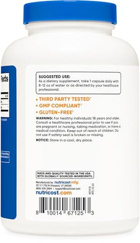 Complexo L-Arginina L-Citrulina 750mg, 240 Cápsulas – Não-OGM | Nutricost L-Arginina L-Citrulina 750mg, 240 Cápsulas - Nutricost