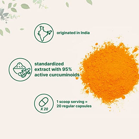 Micro Ingredients - Extrato de Cúrcuma 95% Curcuminoides (Extrato Natural de Cúrcuma e Suplementos de Cúrcuma), 100g, Rico em Antioxidantes para Articulações