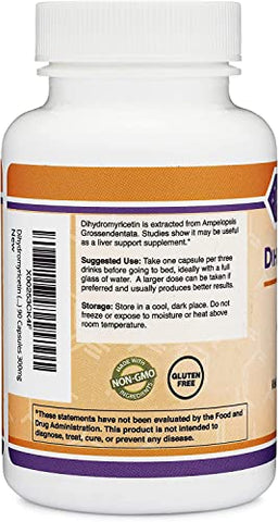 DHM Depot Dihydromyricetin - Dihydromyricetin (DHM) – Extrato de Hovenia Dulcis para Suporte Hepático – 90 Cápsulas 300mg – Obtido Naturalmente da Árvore Oriental de Uva-Passa