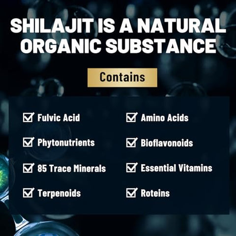 Shilajit Pure Himalayan Organic – 20450MG Cápsulas de Shilajit – Premium para Homens – com Ashwagandha Ginseng e Mais Ácido Fúlvico para Homens/Mulheres – 120 Cápsulas - Regio