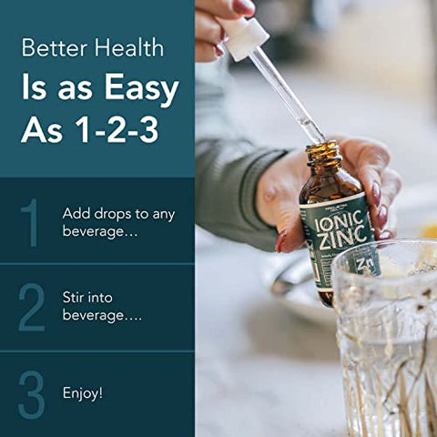 Triquetra Health - Zinco Líquido Iônico – Suprimento de 8 Meses, Doses Ajustáveis para Toda a Família – Forma de Sulfato de Zinco, Vegano, Frasco de Vidro – Suporte para Imunidade, Cérebro, Tireoide – Melhor Absorção de Zinco