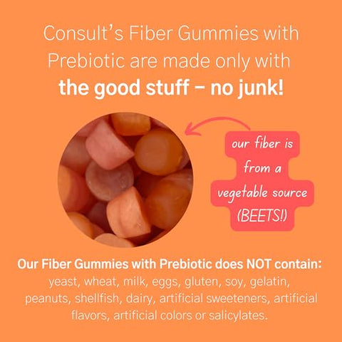 Gummies de Fibra – Sabor Multi Frutas Sem Açúcar – 6g Blend de Fibras Prebióticas à Base de Plantas – 120 Unidades - Consult Health