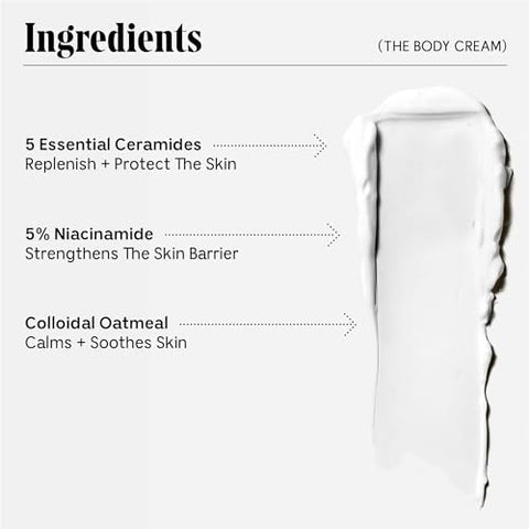 The Body Cream – Tratamento Clínico de Barreira com Manteiga de Karité 5 Ceramidas, 5% Niacinamida 1% Complexo de Ácido Graxo. Ideal para Hidratação Profunda. Não Comedogênico - Nécessaire