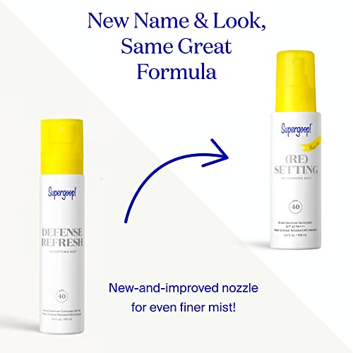 Mist Refrescante (Re)setting, 30 ml – FPS 40 PA – Fixa Maquiagem, Refresca Proteção UV - Supergoop!