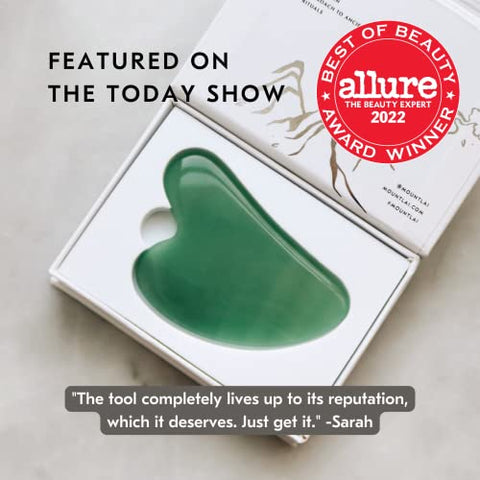 Mount Lai - Monte Lai – Ferramenta de Levantamento Facial Jade Gua Sha | Ferramenta de Escultura Facial para Cuidados com a Pele | Guasha para Rosto e Corpo | Ferramentas de Massagem Facial para Aliviar Tensão Muscular e Reduzir