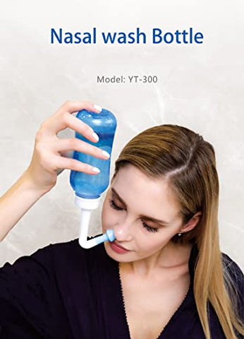Neti Pot – Frasco de Lavagem Nasal com Sal de Irrigação Nasal para Adultos | Marca Carllg - Carllg