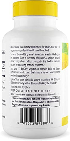 EpiCor: Cápsulas de Suporte Imunológico à Base de Plantas, 500 mg – Livre de Glúten - Healthy Origins