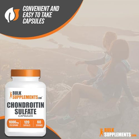 com Cápsulas de Sulfato de Condroitina – Suplementos de Sulfato de Condroitina, 1000 mg de Sulfato de Condroitina – Osso - BulkSupplements