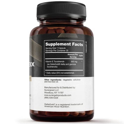 Premium Annatto Tocotrienol – DeltaGold – Vitamina E Tocotrienóis 300 mg – Suporte ao Fígado, Imunidade – 300 g - Sunergetic