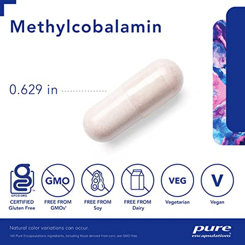 Suplemento de Vitamina B12 Methylcobalamin 1.000 mcg – Pure Encapsulations para Memória e Suporte Cerebral