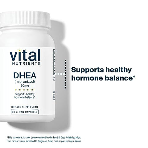 DHEA 50mg | Suplemento Vegano de DHEA Micronizado para Mulheres - Vital Nutrients