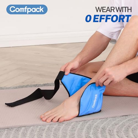 Comfpack - Alívio para Fascite Plantar: Faixa de Gelo para Calcanhar, Tornozelo e Pé, Gel Reutilizável para Dor nos Pés, Tendinite de Aquiles, Entorse de Tornozelo, Dor no Calcanhar
