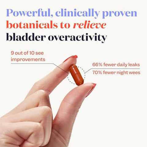 Suplemento Controle da Bexiga para Mulheres | Comprimidos de Suporte para Bexiga Hiperativa para Reduzir Vazamentos e Incontinência | Comprimidos Diurnos e Noturnos com Go Less para Micção Frequente | 60 comprimidos - Jude
