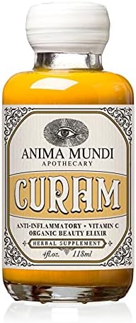 Anima Mundi Apothecary - Anima Mundi Curam Elixir de Beleza Orgânico – Tintura Líquida de Cúrcuma – Tintura Herbal Líquida Adaptogênica com Extrato de Raiz de Cúrcuma Orgânica – Adicione ao Chá, Café, Smoothies – Marca Anima Mundi
