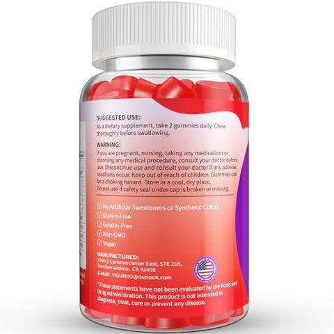 VIGUMYO - Keto Gummies ACV para Adultos Fórmula Avançada com B12 Romã Suco de Beterraba 180 Gummies