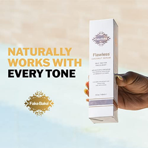 Flawless Coconut – Serum Bronzeador Facial Iluminador com Ácido Hialurônico – Leve e Hidratante – 50ml - Fake Bake
