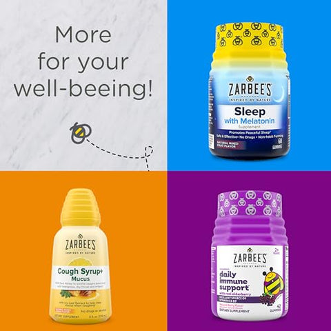 Zarbee's - Zarbee’s Gummy Diário de Suporte Imunológico com Sabugueiro e Vitaminas A, C, D, E – 60 gomas