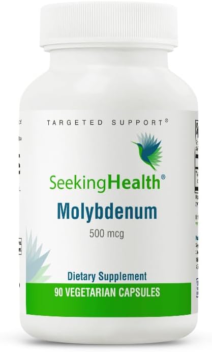 Molybdenum – Suplemento com Quelato de Glicinato de Molibdênio – Suporte ao Metabolismo de Sulfitos – 30 cápsulas - Seeking Health