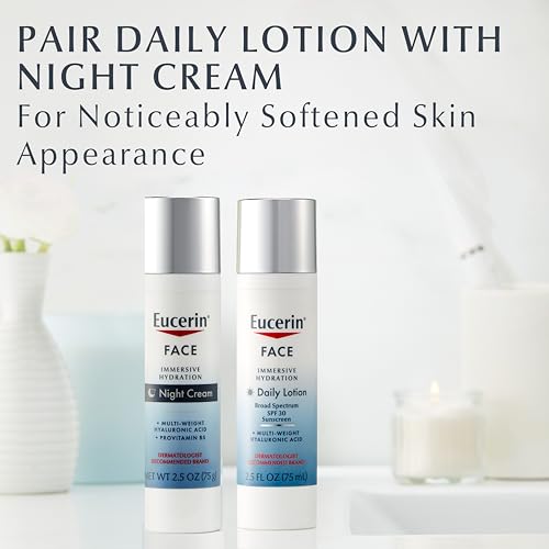Combo Pack Eucerin Face Immersive Hydration – Loção Facial Diária com FPS 30, 75 ml + Creme Noturno com Ácido Hialurônico, 75 g