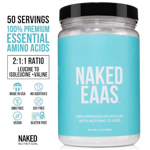 nutrition Eaas Amino Acids Powder – 50 Porções – Vegano Sem Sabor Aminoácidos Essenciais 500g – Pó de Eaa Natural Instantâneo – Suplemento em Pó - NAKED