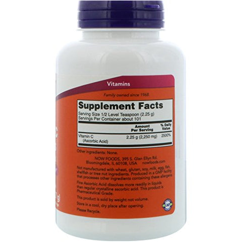 NOW Foods - Now Foods – Vitamina C em Cristais, 2 Pacotes, 227g