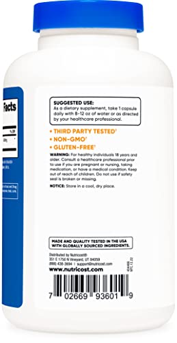 Acetyl L-Carnitine 500mg – 180 Cápsulas | Sem OGM e Sem Glúten  Nutricost - Nutricost