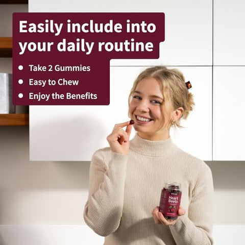 Gomas de Beterraba para o Coração, Suplementos para Fluxo Sanguíneo e Circulação, Saúde Cardíaca, 60 Unidades - Snap Supplements
