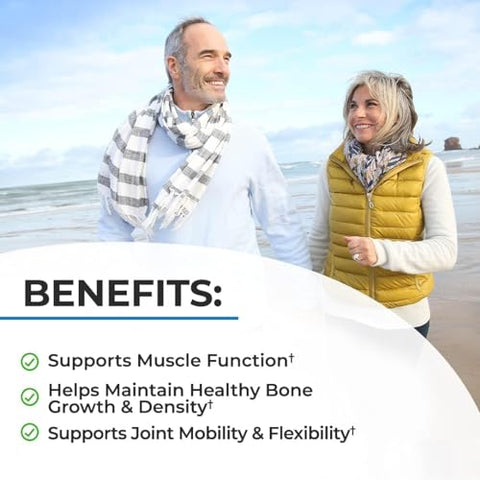 BioSchwartz - Suplemento de Cálcio para Fortalecimento Ósseo – Com Cálcio, Vitamina D3, K2, C, Magnésio, Zinco – 8 Nutrientes para Construção Óssea, Alta Absorção, Fórmula Não Constipante – 120 Cápsulas Vegetais