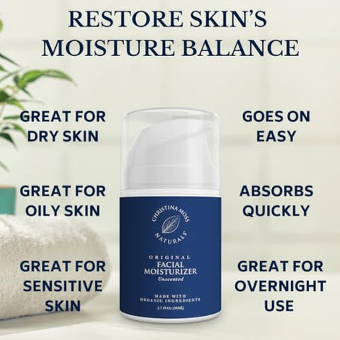 Christina Moss Naturals,La Roche-Posay - Hidratante Facial sem Fragrância de Extratos de Plantas, Hidrata