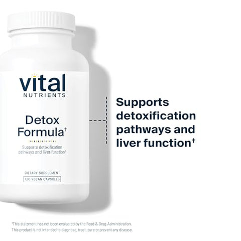 Fórmula Detox Vital Nutrients | Desintoxicação do Fígado Vegana | Suplemento Antioxidante Promove o Fígado