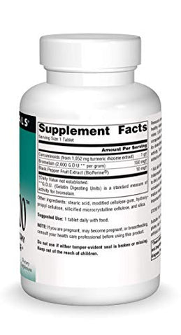 Cúrcuma 1000, Suporta a Resposta Inflamatória Saudável do Corpo*, 1.000mg – 60 Comprimidos - Source Naturals