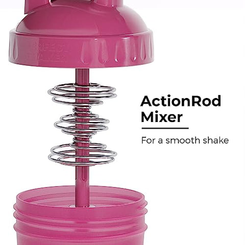 Conjunto de 4 Garrafas de Shakeira de Proteína de 20 oz | Copos de Shakeira para Mulheres para Shakes de Proteína | Conjunto de Garrafas de Shakeira Pequenas | Laváveis na Lava-Louças com Misturadores de Fio de Ação-Rod 4x | Rosas - GOMOYO