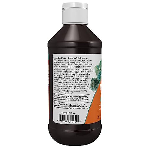 NOW Foods - NOW Supplements, Magnésio Líquido com Traços Minerais, Suporte ao Sistema Nervoso*, 240 ml