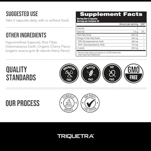 Triquetra Health - SoActive® Ômega 3 EPA – Óleo de Peixe Concentrado em Cápsulas – 1000mg – 60 Cápsulas