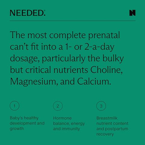 Needed. - Multivitamínico com Colina em Cápsulas para Gestantes, Gravidez, Amamentação, Pós-Parto | Fórmula Especializada