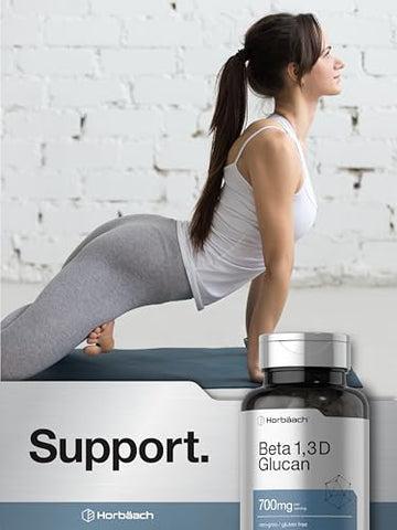 Beta Glucan 1 3D 700 mg | 90 Cápsulas | Beta 1,3, 1,6 D Glucan | Suplemento Sem OGM, Sem Glúten | Marca Horbäach - Horbäach