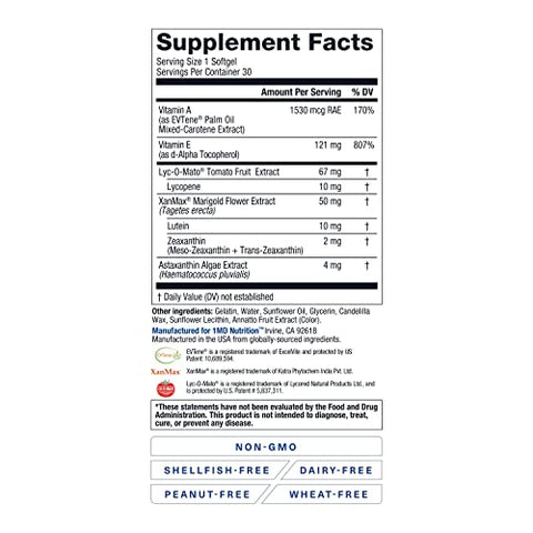 VisionMD Eye Vitamin CARMIS – Suplemento para os Olhos de Adultos – com OptiLut Luteína | 1MD Nutrition VisionMD Eye Vitamin CARMIS – Suplemento Ocular para Adultos – com OptiLut Luteína - 1MD Nutrition