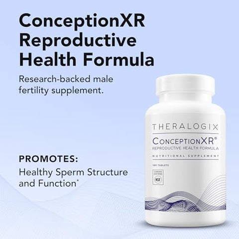 ConceptionXR – Fórmula de Saúde Reprodutiva Masculina para Apoio à Fertilidade – Suplementos para Saúde do Esperma – Certificado pela NSF – 180 cápsulas - Theralogix