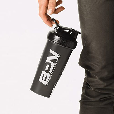 Garrafa Shaker Blender Bottle, 28 oz (800 ml) com Misturador de Arame, Preta - BARE PERFORMANCE NUTRITION