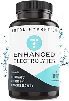 Total Hydration - Cápsulas de Eletrólitos (100 unid.) Substituto Natural de Sais de Reidratação com Baixo Carboidrato, Magnésio, Zinco, Cálcio, Sódio, Suporte para Keto, Sais de Eletrólitos