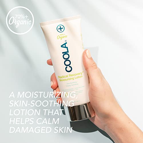 Coola Organic Radical Recovery Loção Corporal Pós-Sol, Aloe Vera, Agave e Óleo de Lavanda para Alívio de Queimaduras Solares, 150ml