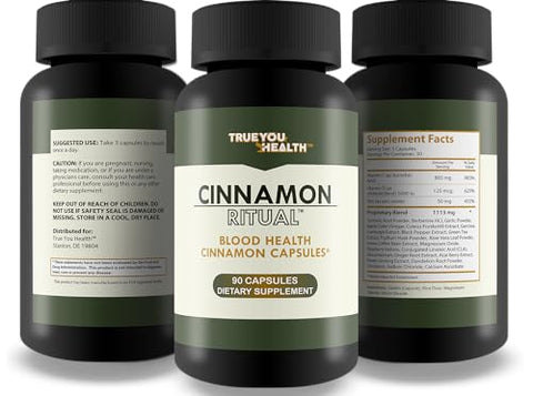 True You Health - Canela Ritual – Melhor Suplemento de Canela para Suporte Sanguíneo – Cápsulas de Extrato de Canela – Comprimidos de Canela – Suplementos de Canela – Cápsulas de Canela para