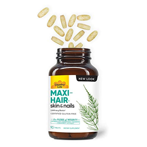 Maxi-Hair – Suplemento Capilar 2000mcg Biotina | Cabelos Fortes e Saudáveis - Country Life