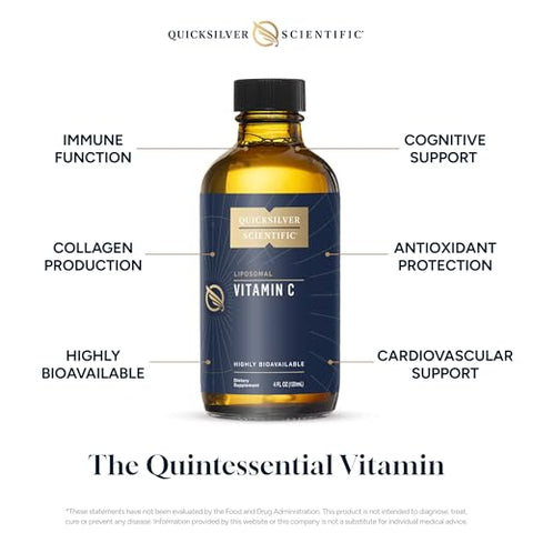 Vitamina C Lipossomal 1000mg – Suporte Antioxidante Imune – Absorção Superior – Vegano Não-OGM - Quicksilver Scientific