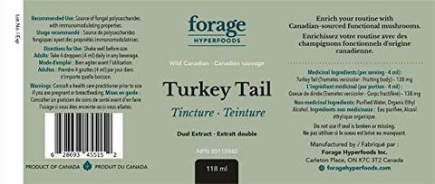 Extrato Líquido de Superalimento de Cauda de Peru Selvagem Canadense Original, Vegano, Não-OGM, Suporte à Saúde Imunológica e Intestinal, 118ML - Forage Hyperfoods