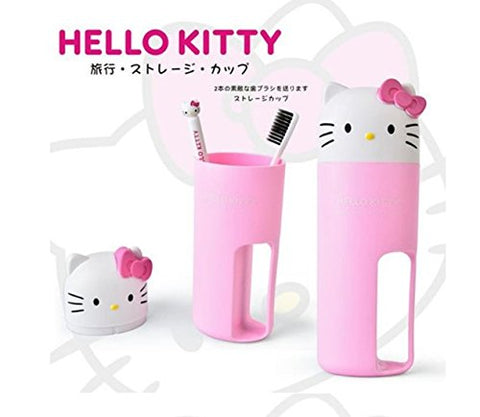 Hello Kitty Toothbrush - Conjunto Hello Kitty Escova de Dentes e Copos (Infantil a Adulto) (Branco) – Ideal para Cuidados Dentários